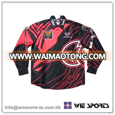 Customized stylish adult 100% polyester sublimation printed woven long sleeve event dress shirt